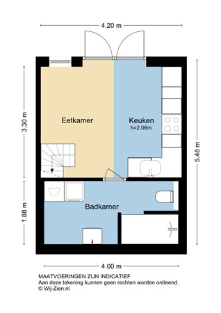 West Kinderdijk 255, 2953 XT Alblasserdam - Plattegrond souterrain - 2D - West Kinderdijk 255 te Alblasserdam.jpg