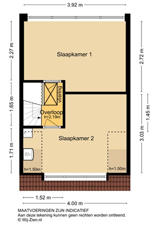West Kinderdijk 255, 2953 XT Alblasserdam - Plattegrond eerste verdieping - 2D - West Kinderdijk 255 te Alblasserdam.jpg
