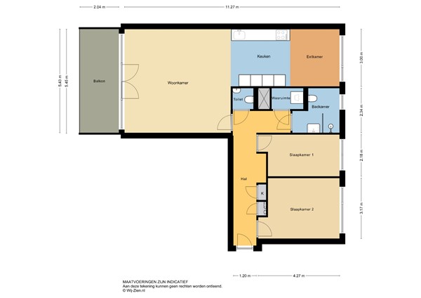 Kraanbaan 182, 2951 JG Alblasserdam - Plattegrond appartement - 2D - Kraanbaan 182 te Alblasserdam.jpg
