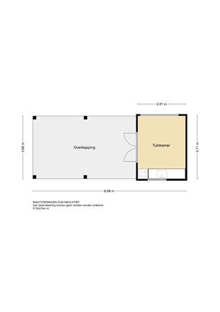 Oost Kinderdijk 219, 2953 CL Alblasserdam - Plattegrond Tuinkamer 2D - Oost Kinderdijk 219 te Alblasserdam.jpg