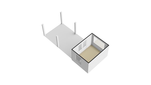 Oost Kinderdijk 219, 2953 CL Alblasserdam - Plattegrond Tuinkamer 3D - Oost Kinderdijk 219 te Alblasserdam.jpg