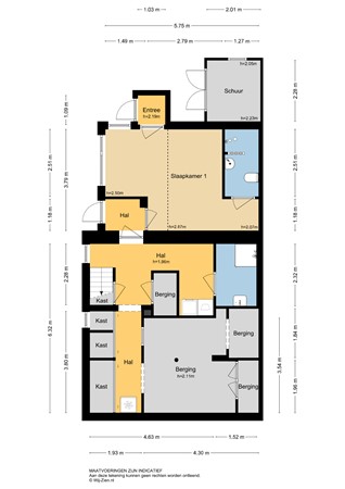 Oost Kinderdijk 219, 2953 CL Alblasserdam - Plattegrond Souterrain 2D - Oost Kinderdijk 219 te Alblasserdam.jpg