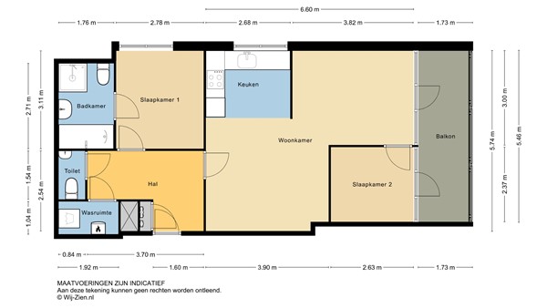 Oost Kinderdijk 159, 2953 CK Alblasserdam - Plattegrond Appartement 2D - Oost Kinderdijk 159 te Alblasserdam.jpg