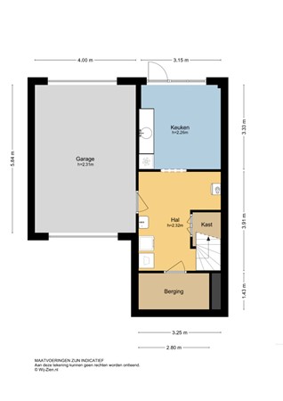 Oost Kinderdijk 331, 2953 CN Alblasserdam - Plattegrond ST - 2D - Oost Kinderdijk 331 te Alblasserdam.jpg
