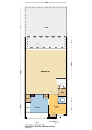 Nedersassen 6, 2951 EK Alblasserdam - Plattegrond begane grond - 2D- Nedersassen 6 Alblasserdam.jpg