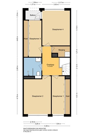 Nedersassen 6, 2951 EK Alblasserdam - Plattegrond eerste verdieping 2D - Nedersassen 6 te Alblasserdam.jpg