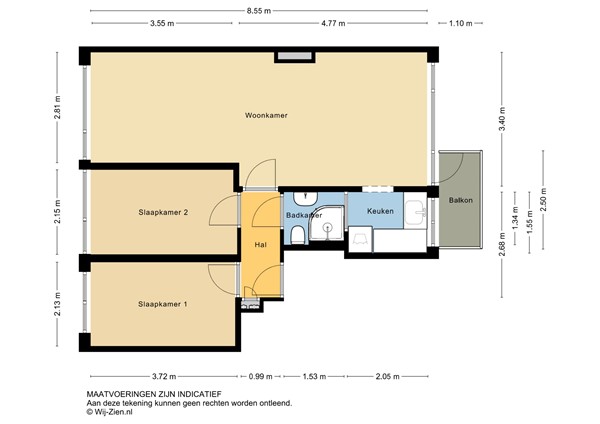 Goereesestraat 97C, 3083 DG Rotterdam - Plattegrond appartement - 2D - Goereesestraat 97-C te Rotterdam.jpg