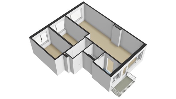 Goereesestraat 97C, 3083 DG Rotterdam - Plattegrond appartement (2) - 3D - Goereesestraat 97-C te Rotterdam.jpg