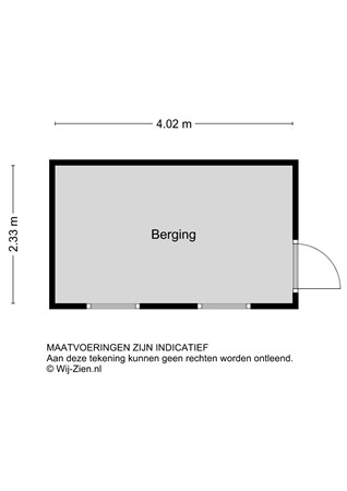 Bilderdijkstraat 32, 2951 TC Alblasserdam - Plattegrond Berging - 2D - Bilderdijkstraat 32 te Alblasserdam.jpg