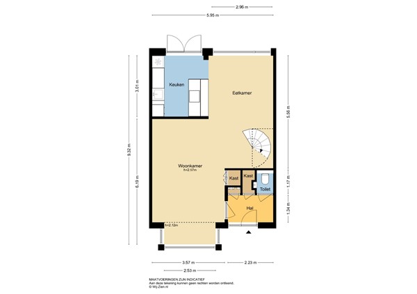 Bilderdijkstraat 32, 2951 TC Alblasserdam - Plattegrond BG - 2D - Bilderdijkstraat 32 te Alblasserdam.jpg