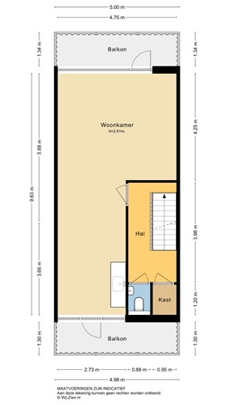 Da Costastraat 42, 2951 XB Alblasserdam - Plattegrond 1E - 2D - Da Costastraat 42 te Alblasserdam.jpg