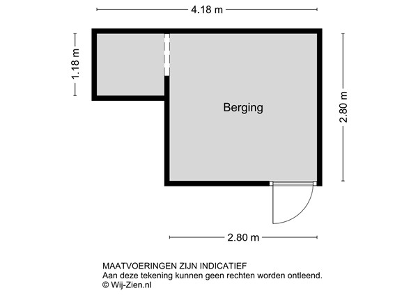 Meester Bouwmanstraat 12, 2957 AV Nieuw-Lekkerland - Plattegrond berging - 2D - Meester Bouwmanstraat 12 te Nieuw-Lekkerland.jpg