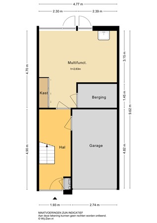 Potgieterstraat 13, 2951 XS Alblasserdam - Plattegrond BG - 2D - Potgieterstraat 13 te Alblasserdam.jpg