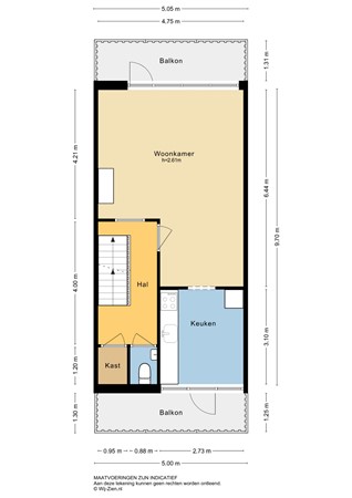 Potgieterstraat 13, 2951 XS Alblasserdam - Plattegrond 1E - 2D - Potgieterstraat 13 te Alblasserdam.jpg