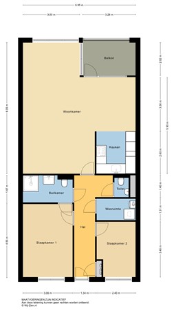 Plantageweg 132C, 2951 VH Alblasserdam - Plattegrond appartement - 2D - Plantageweg 132-C te Alblasserdam.jpg