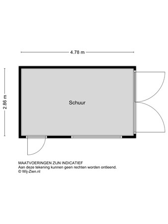 Blokweerweg 16, 2953 AB Alblasserdam - Plattegrond Schuur - 2D - Blokweerweg 16 te Alblasserdam.jpg