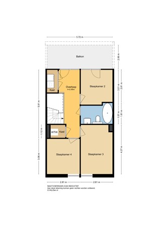 Botter 55, 2951 JH Alblasserdam - Plattegrond 2E - 2D - Botter 55 te Alblasserdam.jpg