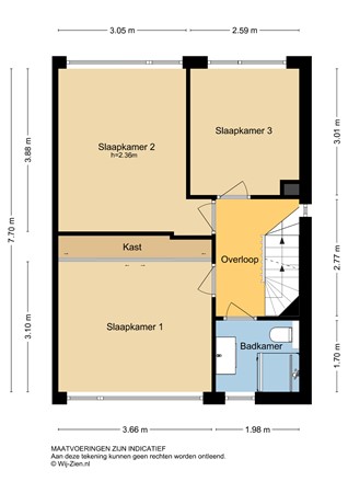 Brederostraat 43, 2951 TE Alblasserdam - Plattegrond 1E - 2D - Brederostraat 43 te Alblasserdam.jpg