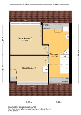 Brederostraat 43, 2951 TE Alblasserdam - Plattegrond 2E - 2D - Brederostraat 43 te Alblasserdam.jpg