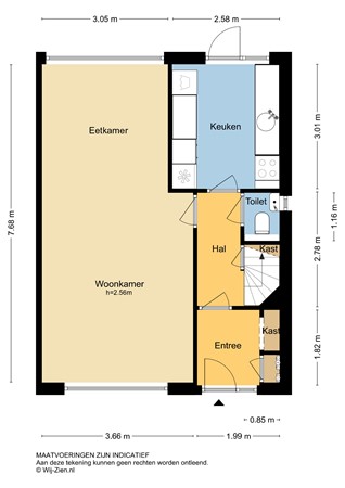 Brederostraat 43, 2951 TE Alblasserdam - Plattegrond BG - 2D - Brederostraat 43 te Alblasserdam.jpg