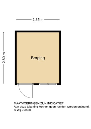 Brederostraat 43, 2951 TE Alblasserdam - Plattegrond Berging - 2D - Brederostraat 43 te Alblasserdam.jpg