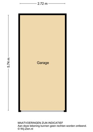 Brederostraat 43, 2951 TE Alblasserdam - Plattegrond Garage - 2D - Brederostraat 43 te Alblasserdam.jpg