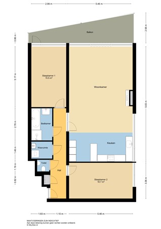 Raadhuisplein 33, 2951 GS Alblasserdam - Plattegrond appartement - 2D - Raadhuisplein 33 te Alblasserdam.jpg