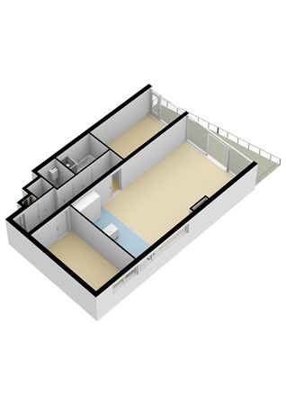 Raadhuisplein 33, 2951 GS Alblasserdam - Plattegrond appartement - 3D - Raadhuisplein 33 te Alblasserdam.jpg