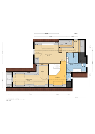 Kortland 47, 2954 LC Alblasserdam - Plattegrond 1E1 - 2D - Kortland 47 te Alblasserdam.jpg