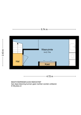 Kortland 47, 2954 LC Alblasserdam - Plattegrond KL2 - 2D - Kortland 47 te Alblasserdam.jpg