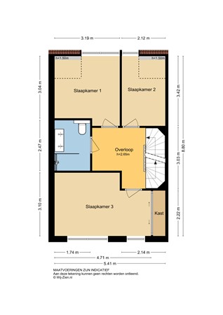 Kloosstraat 8, 2953 XJ Alblasserdam - Plattegrond 1E - 2D - Kloosstraat 8 te Alblasserdam.jpg