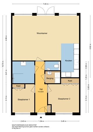Anjerstraat 33, 2951 BA Alblasserdam - Plattegrond appartement 2D - Anjerstraat 33 te Alblasserdam.jpg