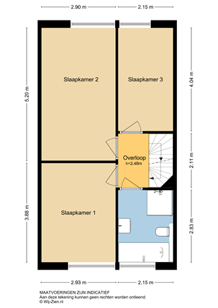 De Boezem 20, 2953 WC Alblasserdam - Plattegrond 1E - 2D - De Boezem 20 te Alblasserdam.jpg
