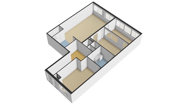 Pontonniersweg 164, 3353 SE Papendrecht - Plattegrond appartement - 3D - Pontonniersweg 164 te Papendrecht.jpg