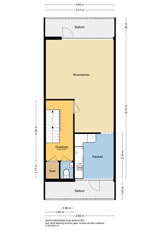 Da Costastraat 60, 2951 XB Alblasserdam - Plattegrond 1E - 2D - Da Costastraat 60 te Alblasserdam.jpg