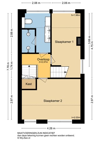 Reederijstraat 25, 2951 AL Alblasserdam - Plattegrond 1E - 2D - Reederijstraat 25 te Alblasserdam.jpg