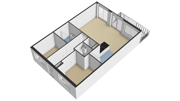 Anjerstraat 43, 2951 BA Alblasserdam - Plattegrond APP 2 - 3D - Anjerstraat 43 te Alblasserdam.jpg