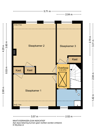 Noachstraat 14, 2951 AG Alblasserdam - Plattegrond 1E - 2D - Noachstraat 14 te Alblasserdam.jpg