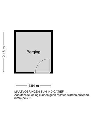 Oost Kinderdijk 149B, 2953 CK Alblasserdam - Plattegrond berging - 2D - Oost Kinderdijk 149-b te Alblasserdam.jpg