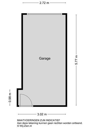 Oost Kinderdijk 149B, 2953 CK Alblasserdam - Plattegrond garage - 2D - Oost Kinderdijk 149-b te Alblasserdam.jpg