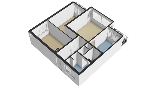 Patrijsstraat 1, 3353 AZ Papendrecht - Plattegrond appartement - 3D (2) - Patrijsstraat 1 te Papendrecht.jpg