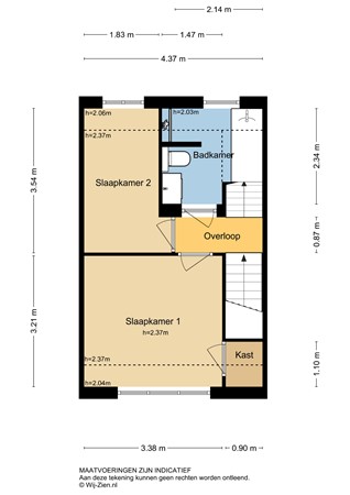 Wilde Woutstraat 10, 2951 VV Alblasserdam - Plattegrond 1E - 2D - Wilde Woutstraat 10 te Alblasserdam.jpg