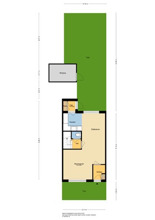 Ratelaar 15, 2954 ND Alblasserdam - Plattegrond  Perceel - 2D - Ratelaar 15 te Alblasserdam.jpg