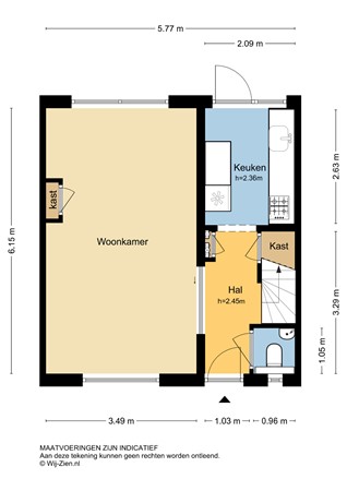 Tjalkstraat 7, 2957 GB Nieuw-Lekkerland - Plattegrond begane grond - Tjalkstraat 7 in Nieuw-Lekkerland.jpg