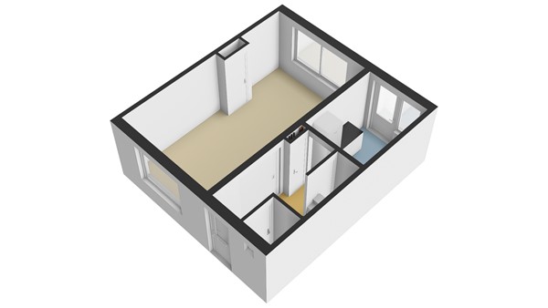 Tjalkstraat 7, 2957 GB Nieuw-Lekkerland - Plattegrond begane grond 3D- Tjalkstraat 7 in Nieuw-Lekkerland.jpg