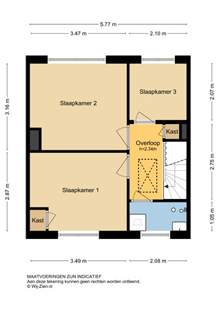 Tjalkstraat 7, 2957 GB Nieuw-Lekkerland - Plattegrond eerste verdieping - 2D - Tjalkstraat 7 in  Nieuw-Lekkerland.jpg