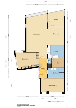 Haven 43, 2951 GC Alblasserdam - Plattegrond appartement - 2D - Haven 43 te Alblasserdam.jpg