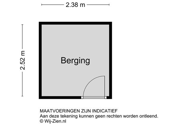 Haven 43, 2951 GC Alblasserdam - Plattegrond berging - 2D - Haven 43 te Alblasserdam.jpg