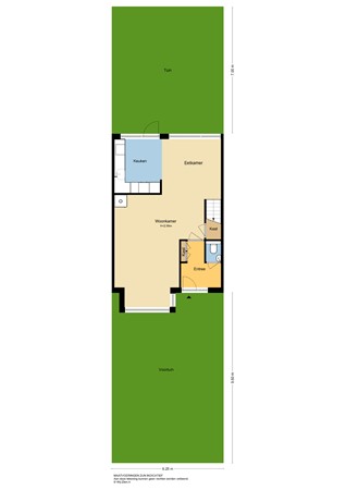 Bilderdijkstraat 44, 2951 TC Alblasserdam - Plattegrond perceel - 2D - Bilderdijkstraat 44 te Alblasserdam.jpg