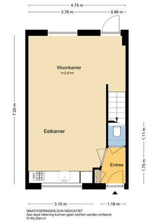 Batavierstraat 26, 2951 AA Alblasserdam - Plattegrond BG - 2D - Batavierstraat 26 te Alblasserdam.jpg